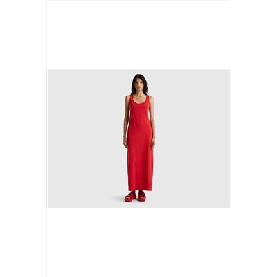 United Colors of Benetton Kadın Bordo Kolsuz Uzun Elbise Bordo 123P3K7ZDV00J