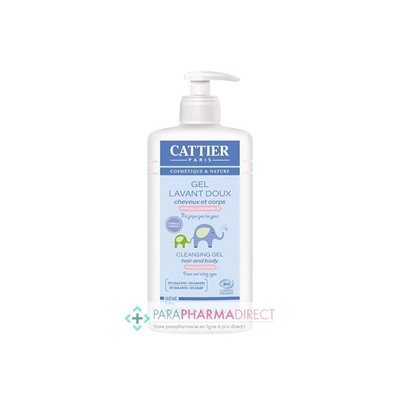 Cattier Bébé Gel Lavant Doux Hypoallergénique Cheveux & Corps BIO 500ml