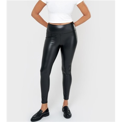 HIGH RISE FAUX LEATHER PULL ON LEGGING