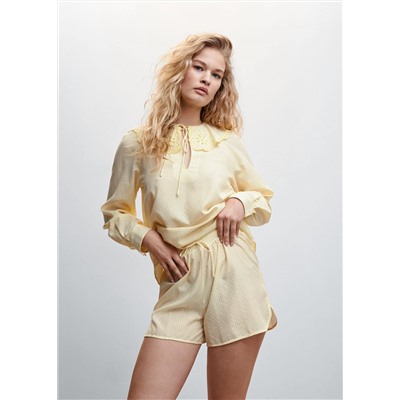 Pijama corto textura -  Mujer | MANGO OUTLET Melilla