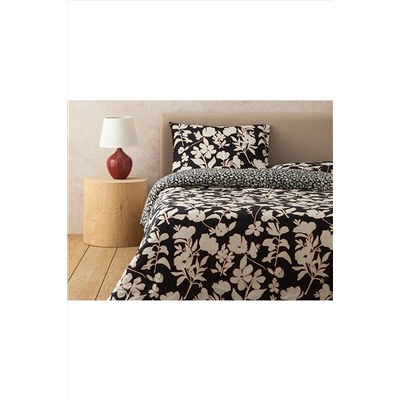 English Home Grandiflora Dijital Baskılı Soft Cotton Çift Kişilik Nevresim Seti 200x220 Cm Antrasit - Terracotta 10040205
