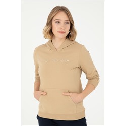 Kadın Kum Kapüşonlu Sweatshirt