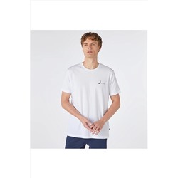 Nautica Erkek Beyaz Standart Fıt Uzun Kollu T-shırt VE37300T