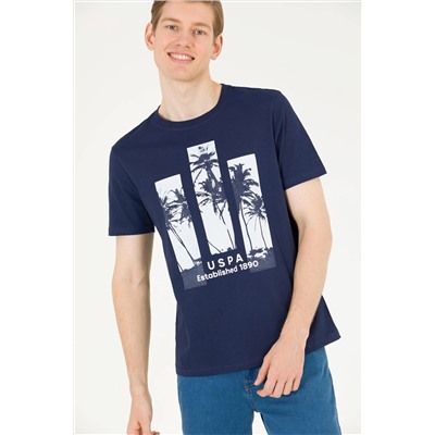 Erkek Lacivert Bisiklet Yaka T-Shirt