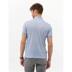Mavi Slim Fit Dokulu Polo Yaka Tişört