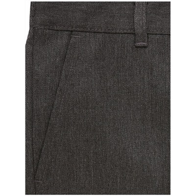 Boys Grey Longer Length Regular Leg School Trouser 2 Pack