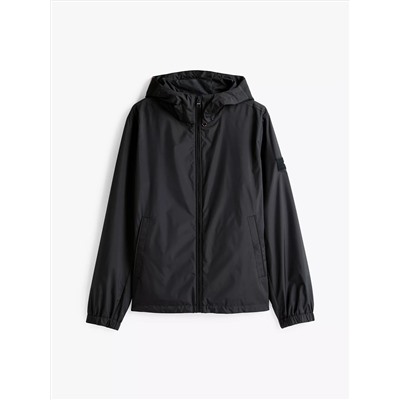 Water-Repellent Hooded Windbreaker