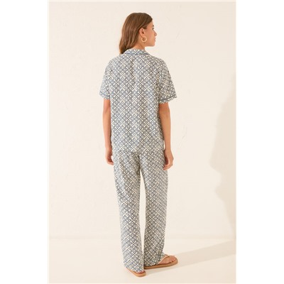 Pijama camisero estampado sello