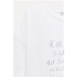 T-SHIRT WITH CONTRAST SLOGAN