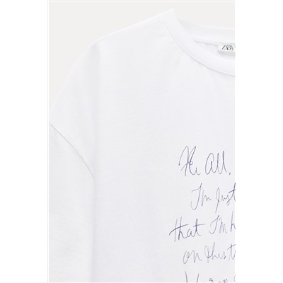 T-SHIRT WITH CONTRAST SLOGAN