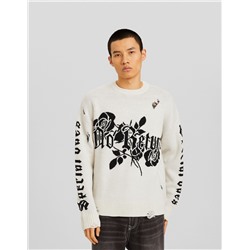 Floral print sweater