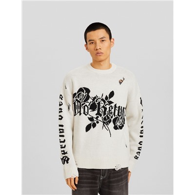 Floral print sweater