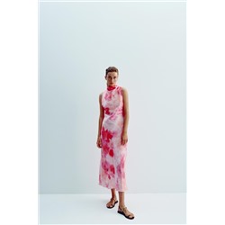 TIE-DYE SATIN MIDI DRESS