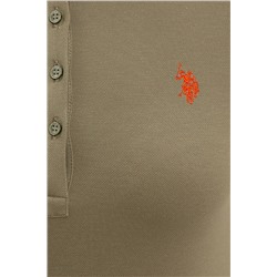 Kadın Haki Basic Polo Yaka Tişört