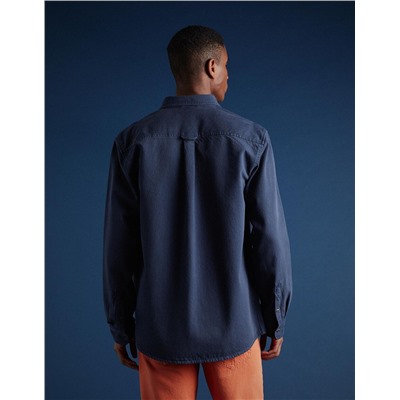 Pocket Denim Shirt, Men, Dark Blue