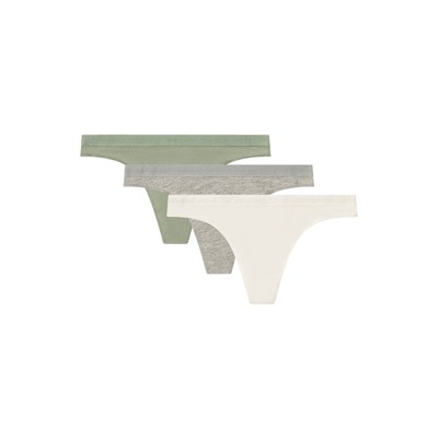 Pack 3 tangas algodón logo
