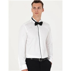Beyaz Slim Fit Smokin Gömlek