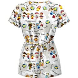 UA Create A World Mock Wrap Scrub Top