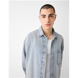 Long sleeve oversize denim shirt