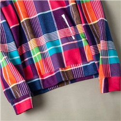 Женская толстовка худи в яркую клетку на флисе RALPH LAURE*N ОРИГИНАЛ!