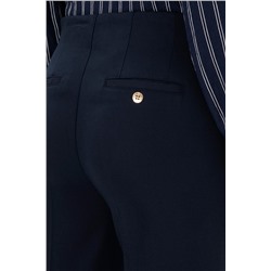 Kadın Lacivert Carrot High Waist Fit Kanvas Pantolon