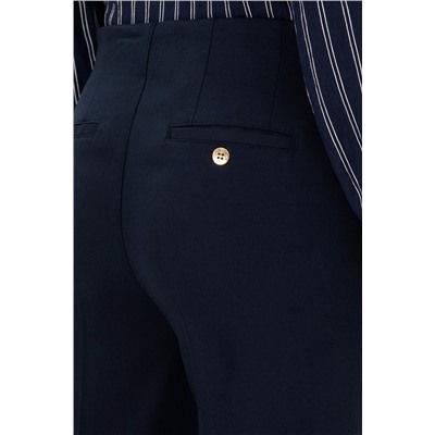 Kadın Lacivert Carrot High Waist Fit Kanvas Pantolon