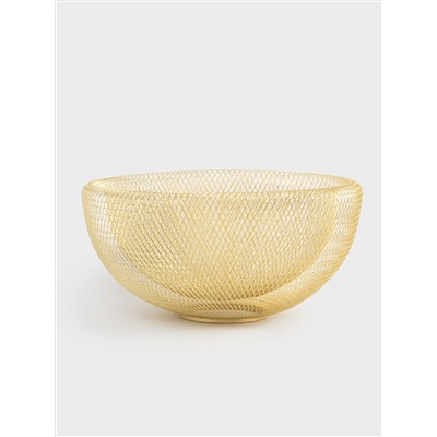 Корзина для фруктов, 30 см, металл, золотистая, Grid