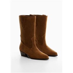 Bota piel cowboy -  Mujer | MANGO OUTLET Melilla