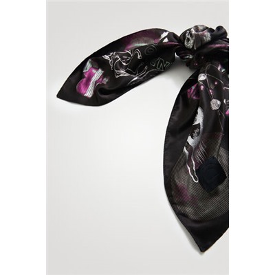 Foulard cuadrado estampado cósmico