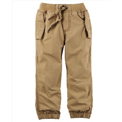 Jersey-Lined Poplin Joggers