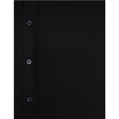 Siyah Ex. Slim Fit Uzun Kollu Klasik Gömlek