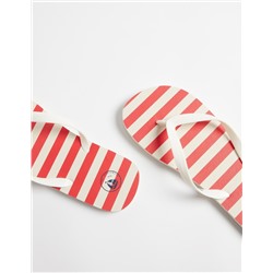 Striped Flip Flops, Men, Red