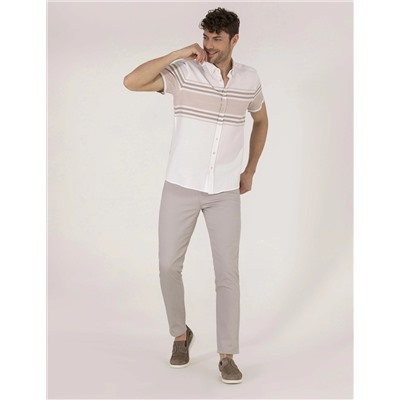 Kahverengi Regular Fit Kısa Kollu Gömlek