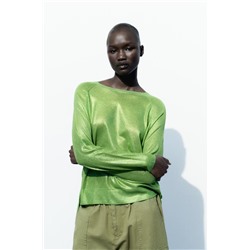 FEW ITEMS LEFT FINE KNIT FOIL SWEATER