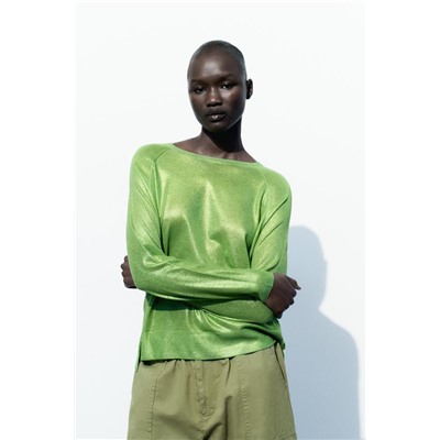 FEW ITEMS LEFT FINE KNIT FOIL SWEATER