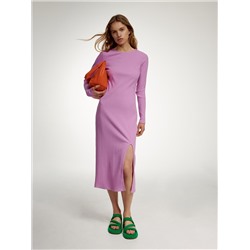 Strickkleid mit Gestreifter Struktur