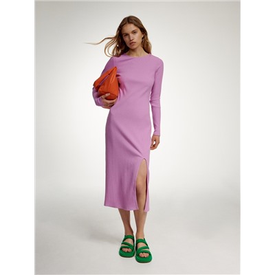 Strickkleid mit Gestreifter Struktur