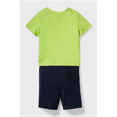Set - Kurzarmshirt und Sweatshorts - Bio-Baumwolle - 2 teilig