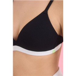 Sujetador triangular relleno fijo negro