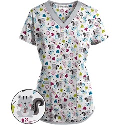 UA Fall Favorite Silver Print Scrub Top