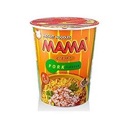 Лапша быстрого приготовления со вкусом свинины от MAMA в стаканчике 42 гр / MAMA Noodles Cup Pork Flavor 42 gr