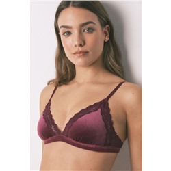 Sujetador trinagular NATURAL velvet burdeos