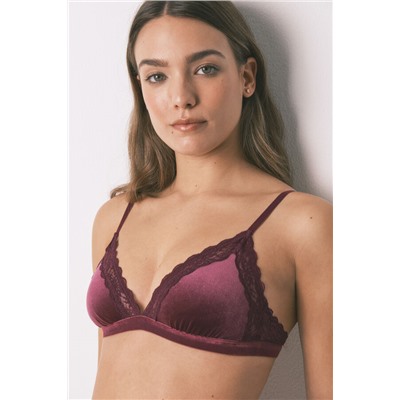 Sujetador trinagular NATURAL velvet burdeos