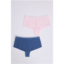 Pack 2 bragas bóxer rosa, azul