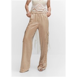 Pantalón cargo satinado