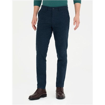 Lacivert Slim Fit Kanvas Pantolon