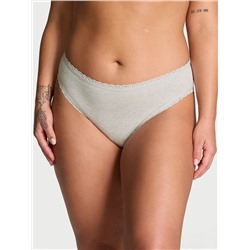 Lace-Trim Cotton High-Leg Brief Panty