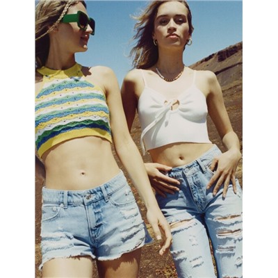 RIPPED DENIM SHORTS