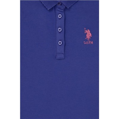 Kız Çocuk Mavi Basic Polo Yaka Tişört