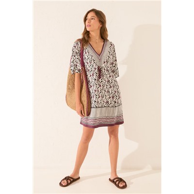 Camisola midi estampado hojas